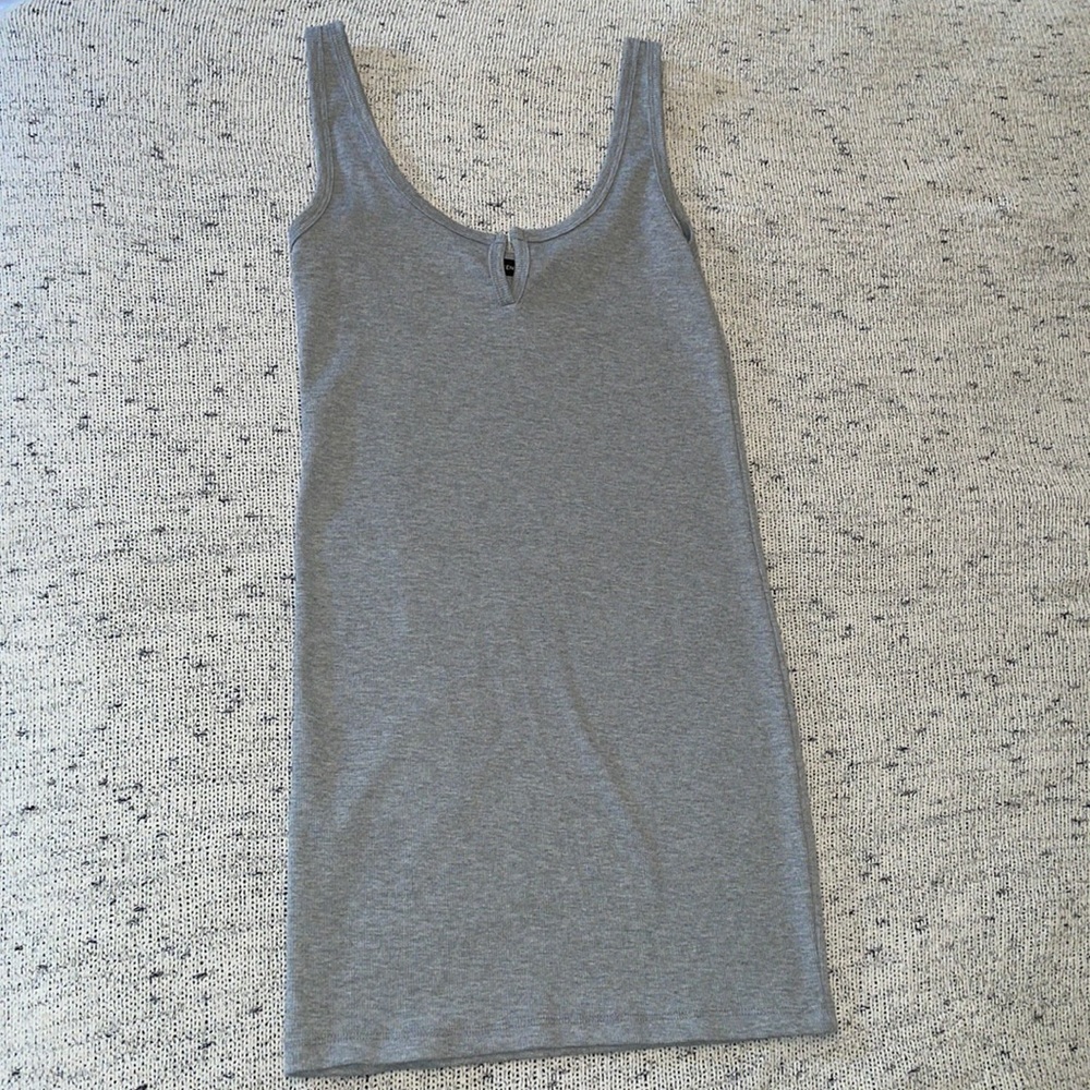 pacsun kendall + kylie heather grey bodycon v cut dress